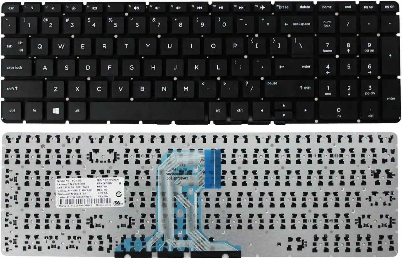 Main image of New US black Laptop Keyboard (without frame) For HP Pavilion 15-ay027tu 15-ay029ca 15-ay038ca 15-ay041nr English Keyboard