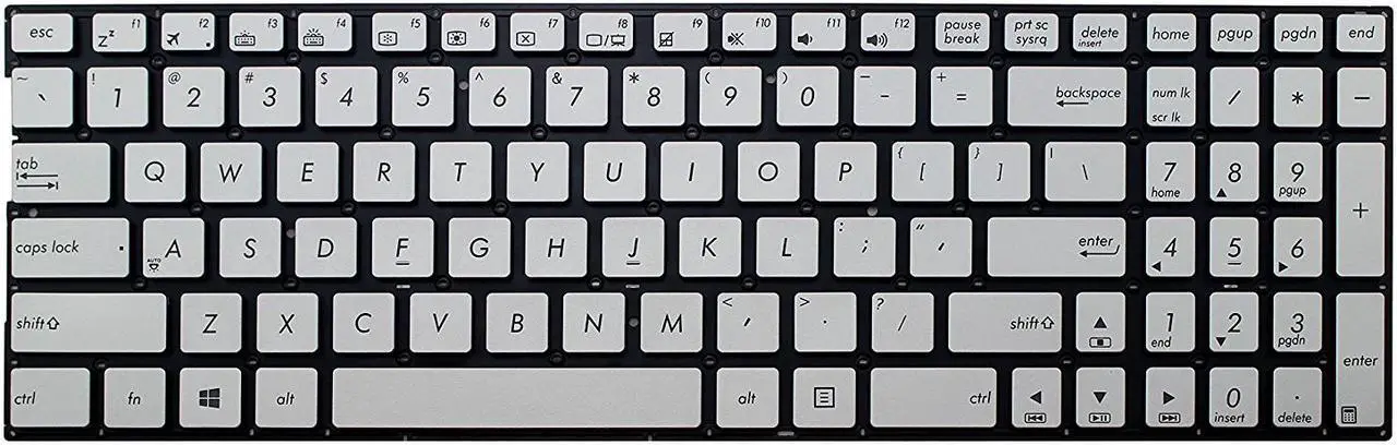 Main image of New for Asus Q552 Q552U Q552UB Q553 Q553U Q553UB US Silver Keyboard