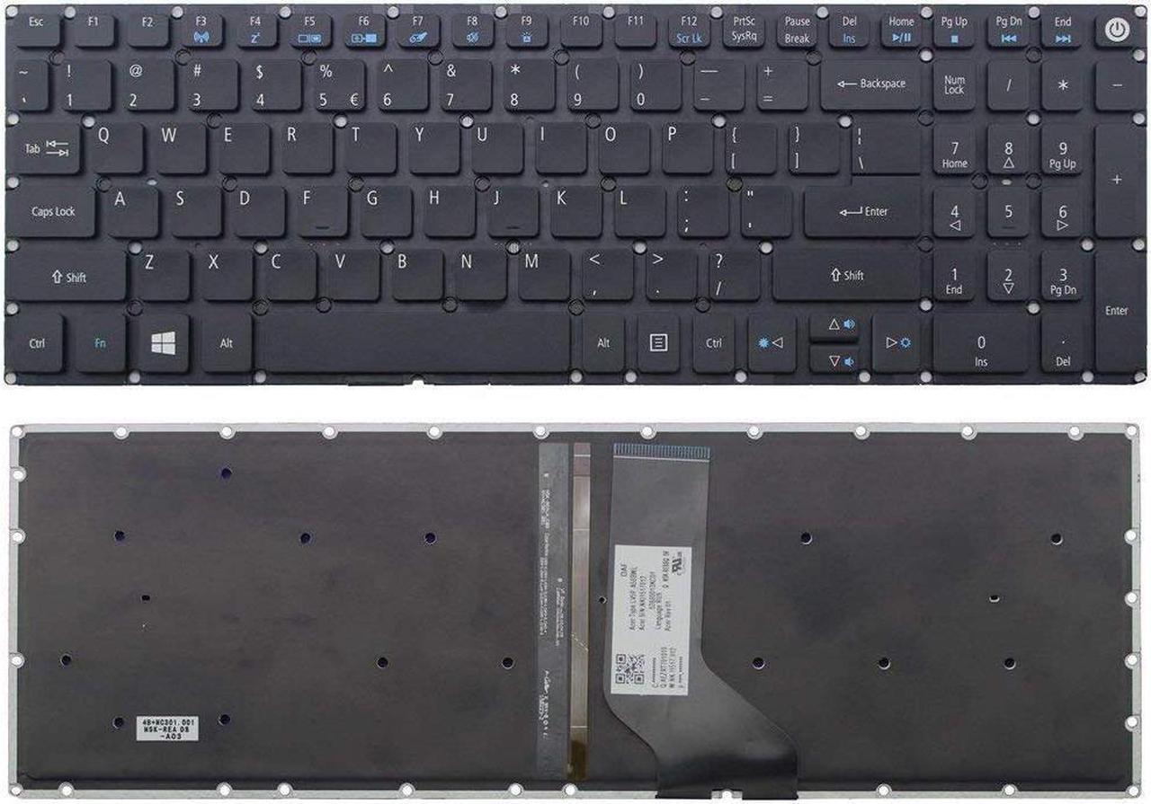 Main image of New US Black Backlit English Laptop Keyboard (without frame) compatible Acer Aspire 5 A515-51 A515-51G Series A515-51-50RR A515-51-563W A515-51-75UY A515-51-3509 A515-51-563W Light Backlight