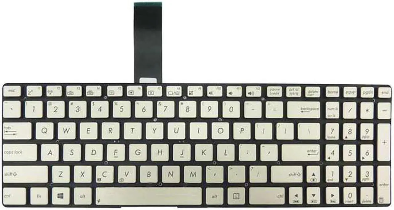 Main image of New Laptop Keyboard (without Frame) for ASUS Q500 Q500A P/N: 9Z.N8BBU.J01 0KNB0-6670US00 0KN0-N71US13 NSK-UPJ01 US layout Silver color