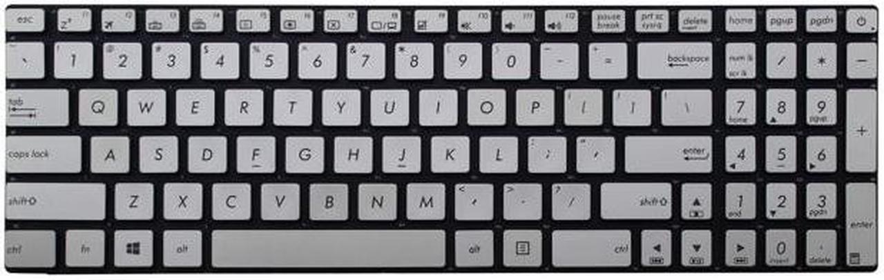 Main image of New backlit keyboard replacement for ASUS N751 N751J N751JK N751JX US layout Silver English Keyboard Light Backlight