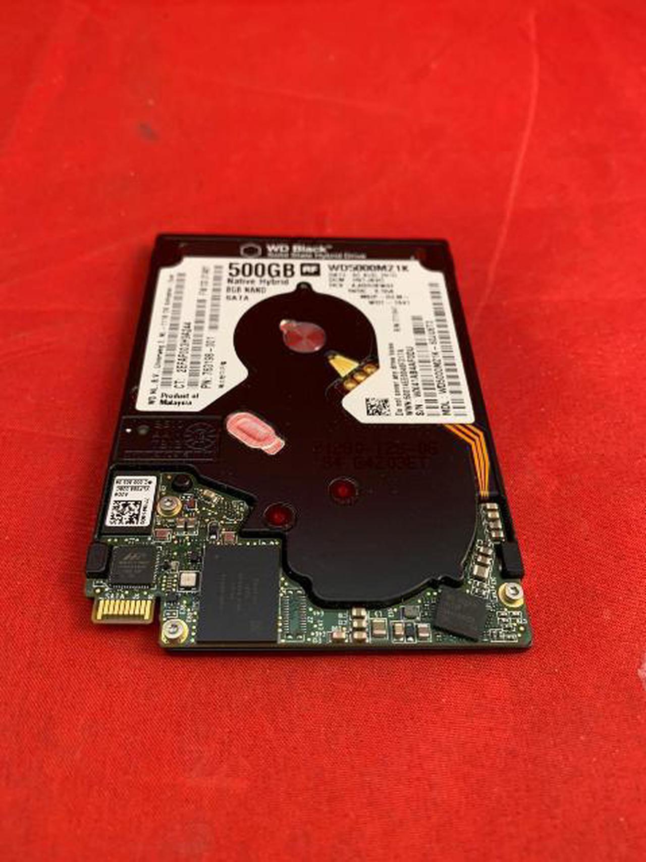 Alt view image 2 of 5 - Western Digital WD5000M21K Black 500GB Non Sata , 8GB NAND 2.5" 5mm SSD UltraSlim  Internal Hybrid Hard Drive for Tablet