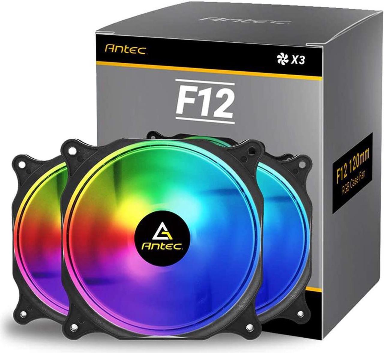 Antec 120mm RGB Case Fan, RGB High Performance PC Fan, 4-pin RGB, F12 Series