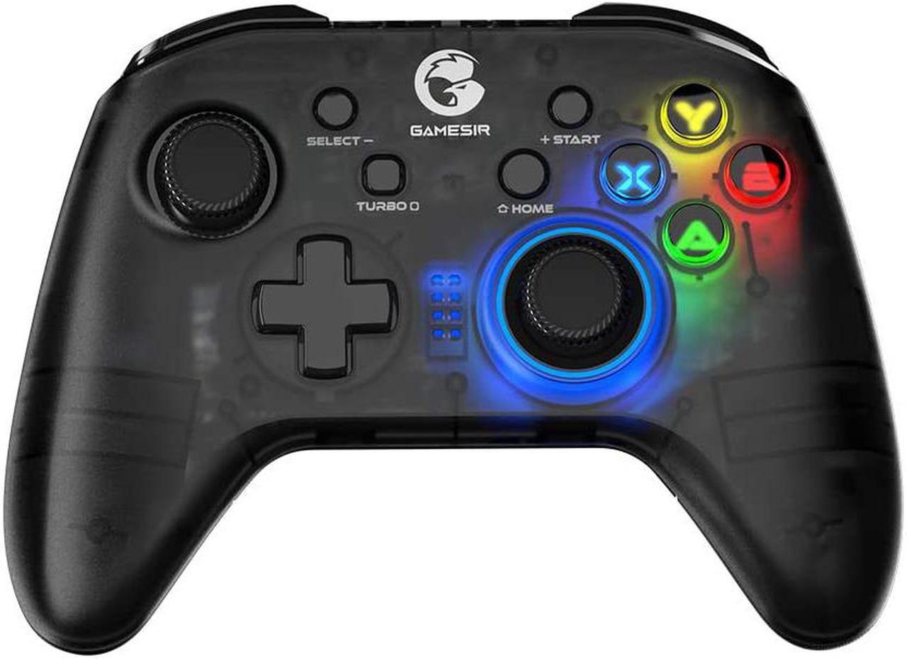 GameSir T4 pro Wireless Game Controller for Windows 7 8 10 PC/iPhone/Android/Switch, Dual Shock USB Bluetooth Mobile Phone Gamepad Joystick for Apple Arcade MFi Games, Semi-Transparent LED Backlight