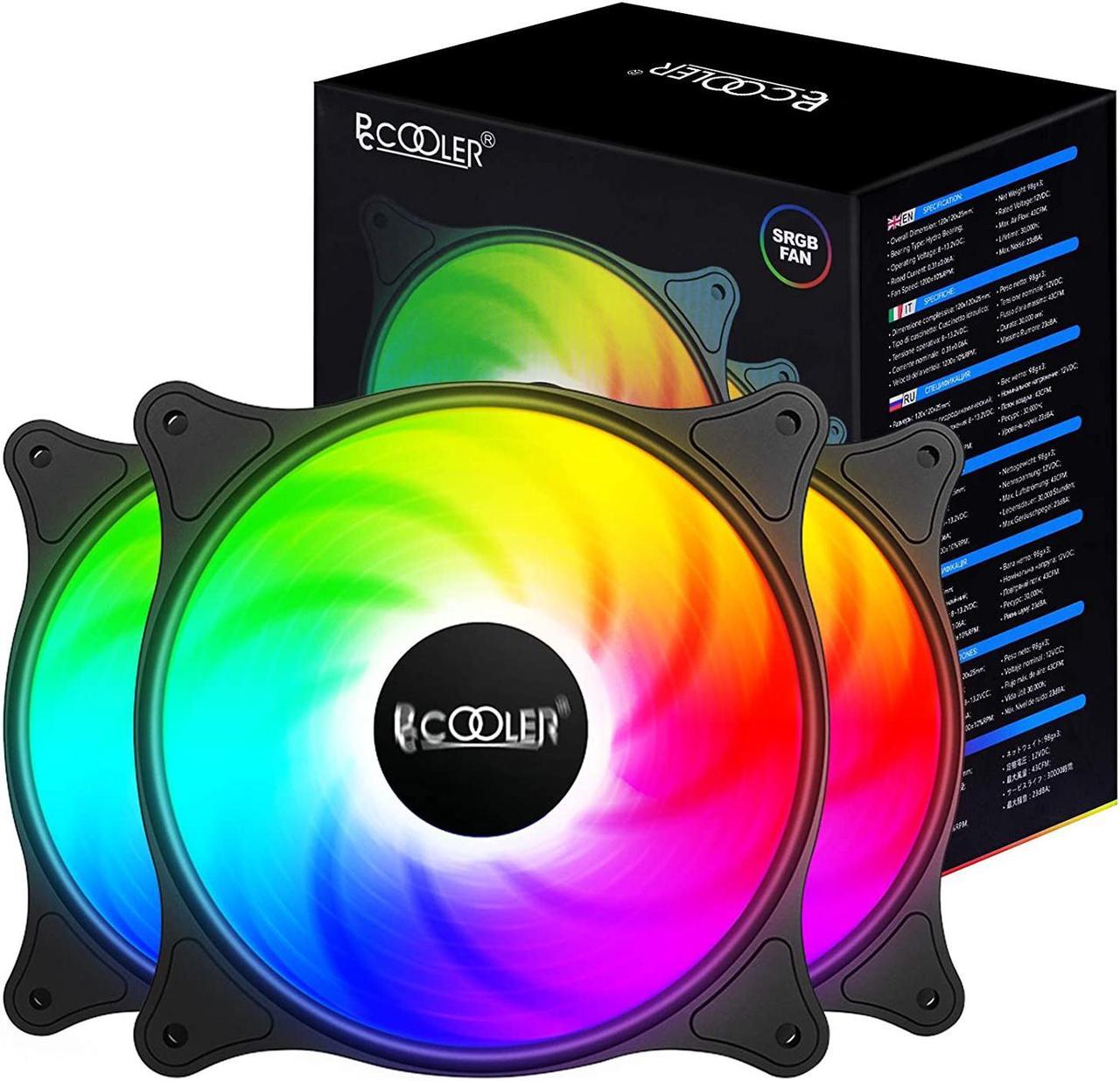 PCCOOLER 120mm Case Fan 3 Pack Magic Moon Series, PC-FX120 High Performance Cooling PC Fans - RGB Case Fans with Hydraulic Bearing - Low Noise Computer Fans for PC Case