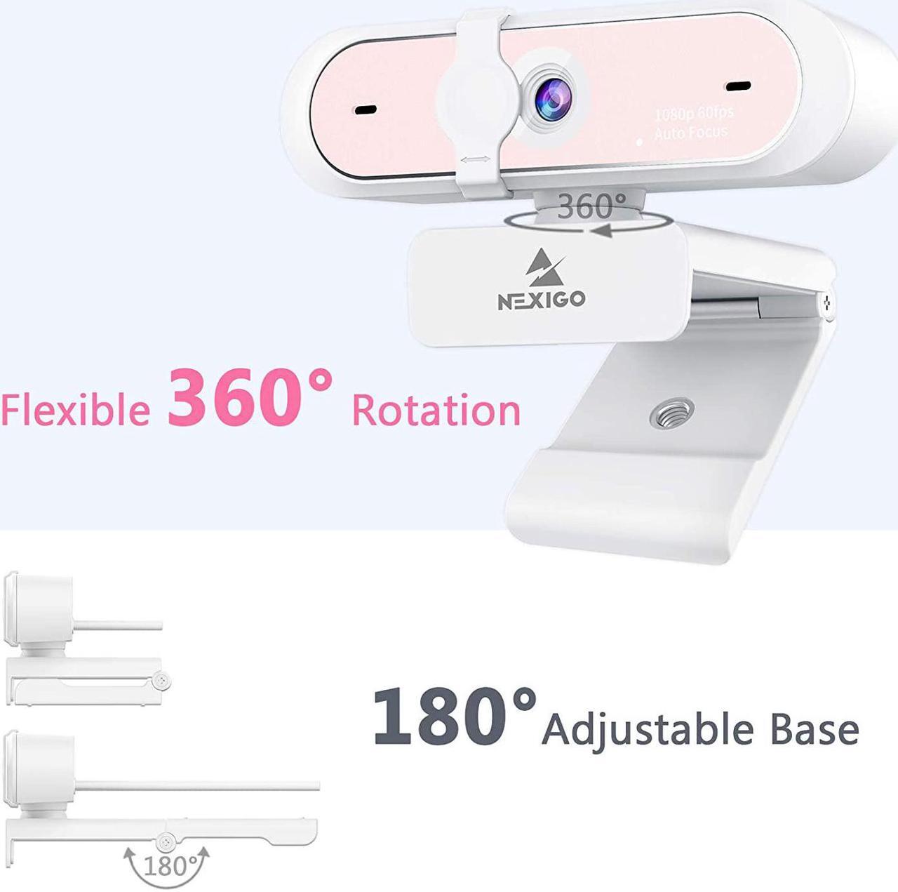 Alt view image 6 of 7 - 60FPS AutoFocus 1080P Webcam with Dual Microphone & Privacy Cover, 2021 NexiGo N660P Pro HD USB Computer Web Camera, for OBS Gaming Zoom Meeting Skype FaceTime Teams, Pink