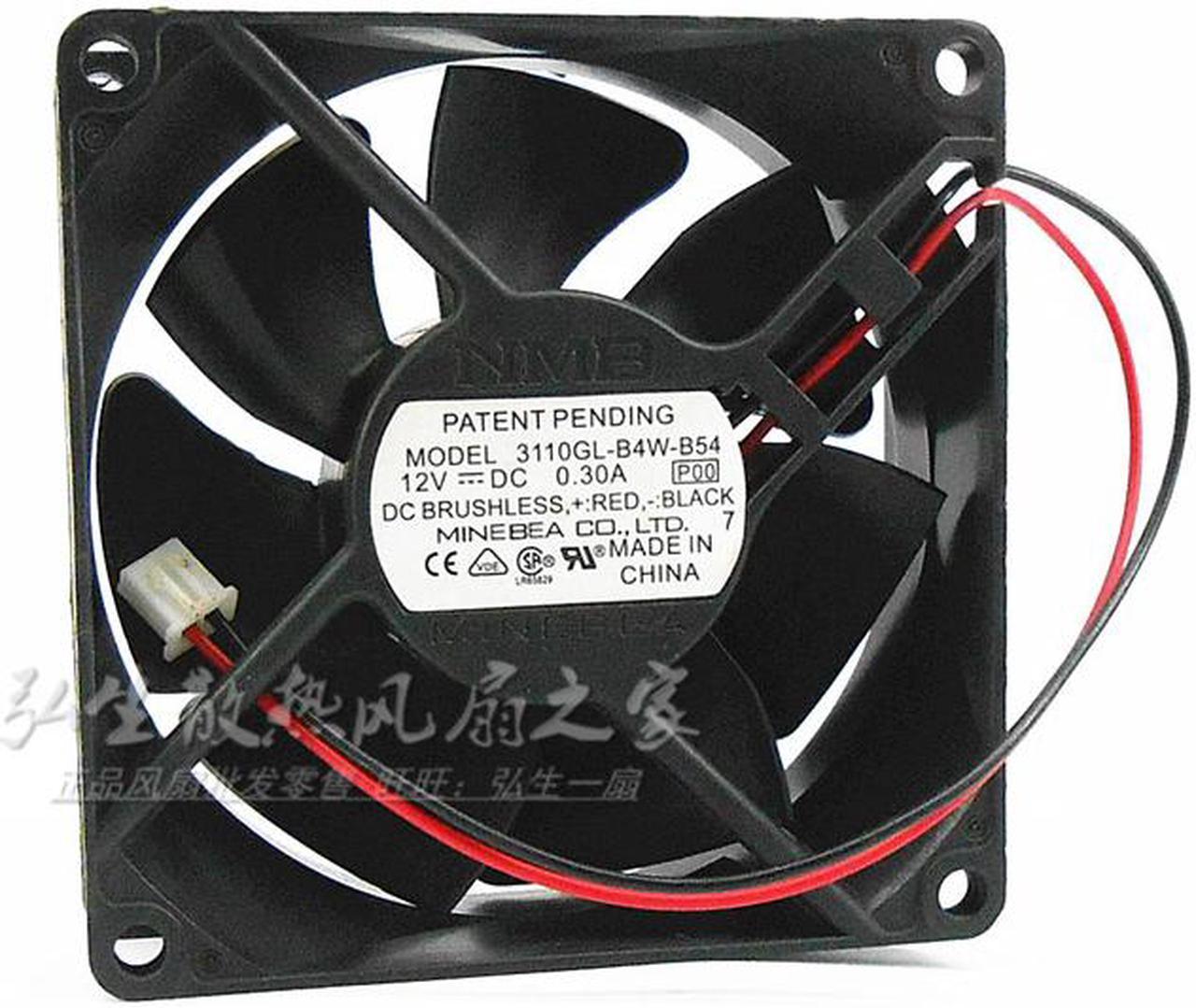 Original NMB 3110GL-B4W-B54 12V 0.30A 8cm 8025 double ball cooling fan 2 lines 2-pin