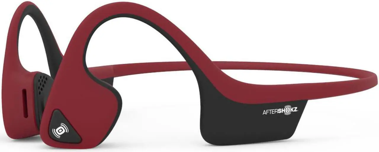 Main image of AfterShokz Air AS650CR Open-Ear Wireless Bone Conduction Headphones with Reflective Strips, Canyon Red