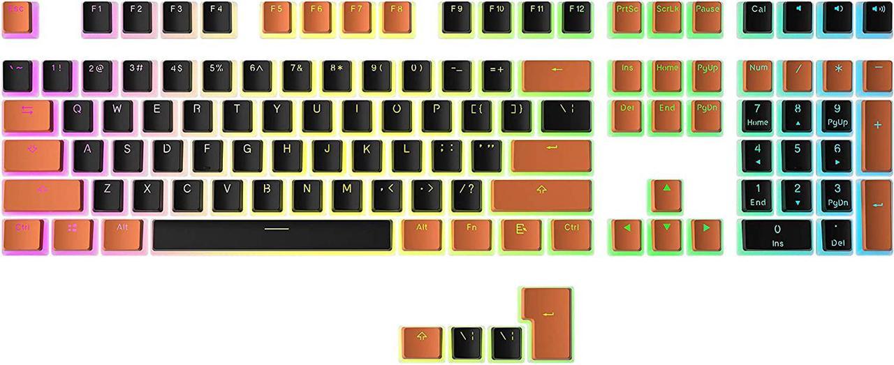 HK Gaming Pudding Keycaps Set | Doubleshot PBT Keycap Set | Full 108 OEM Profile Key Set | ANSI US-Layout | for Mechanical Keyboard | Compatible with Cherry MX, Gateron, Kailh, Outemu | Hallo