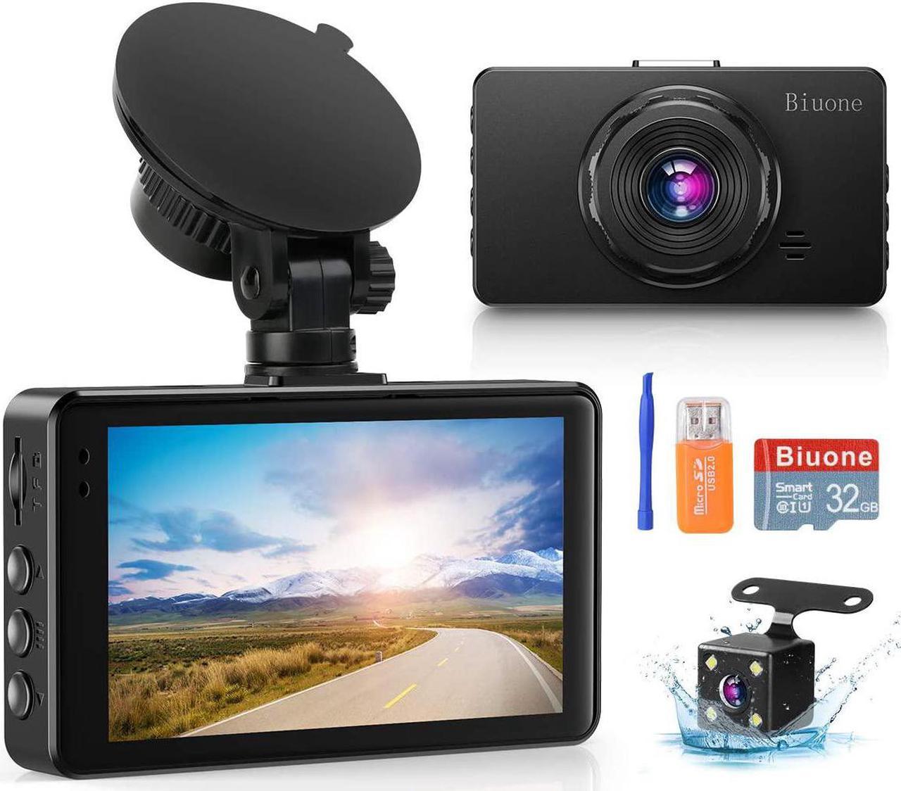 Dash Camera for Cars, Super Night Vision Dash Cam Front and Rear with 32G SD Card, 1080P FHD DVR Car Dashboard Camera with G-Sensor, WDR, Parking Monitor, Loop Recording, Motion Detection