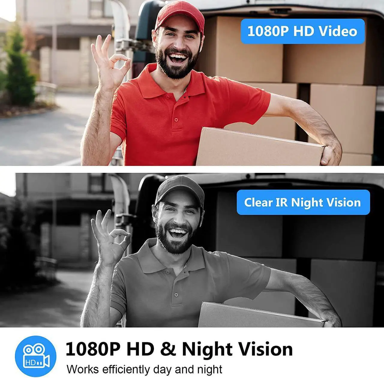 Alt view image 3 of 7 - Wi-Fi Smart Doorbell Camera, ETSROW Wireless Video Doorbell Camera with Chime, 1080P HD, Human Detection, Night Vision, 2-Way Audio, IP65 Weatherproof, Local & Cloud Storage(Optional)