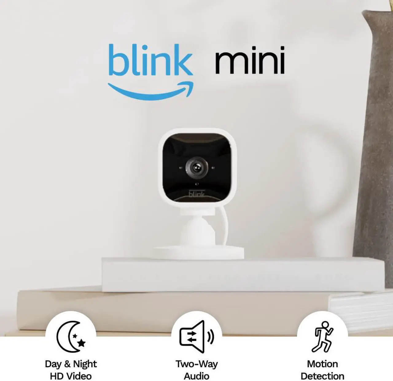 Main image of Blink Mini  Compact indoor plug-in smart security camera, 1080p HD video, night vision, motion detection, two-way audio, easy set up, Works with Alexa  1 camera (White)