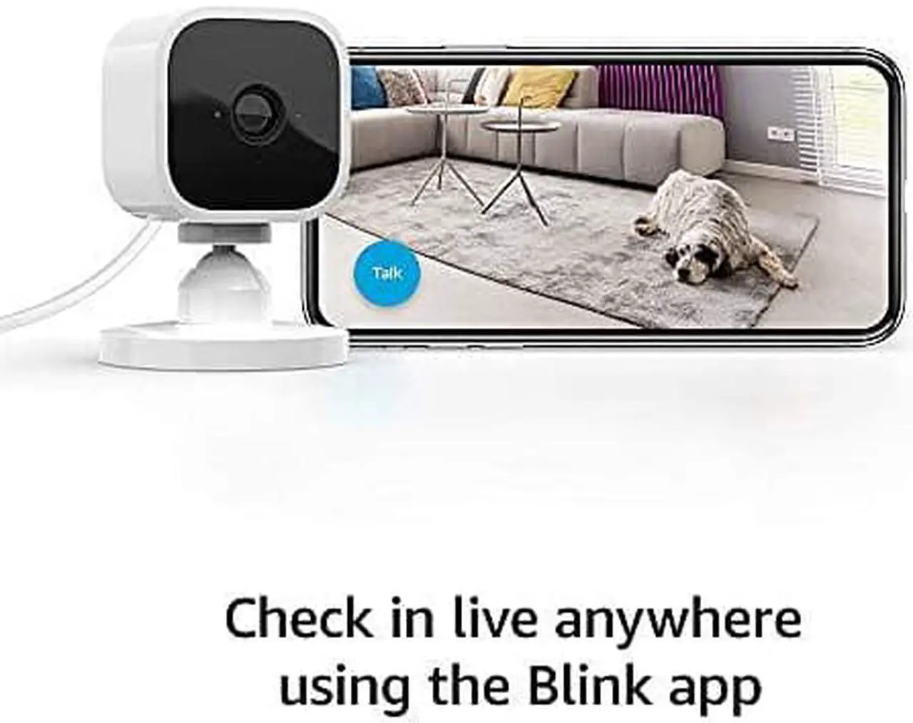 Alt view image 4 of 5 - Blink Mini - Compact indoor plug-in smart security camera, 1080p HD video, night vision, motion detection, two-way audio, easy set up, Works with Alexa  3 cameras (White)