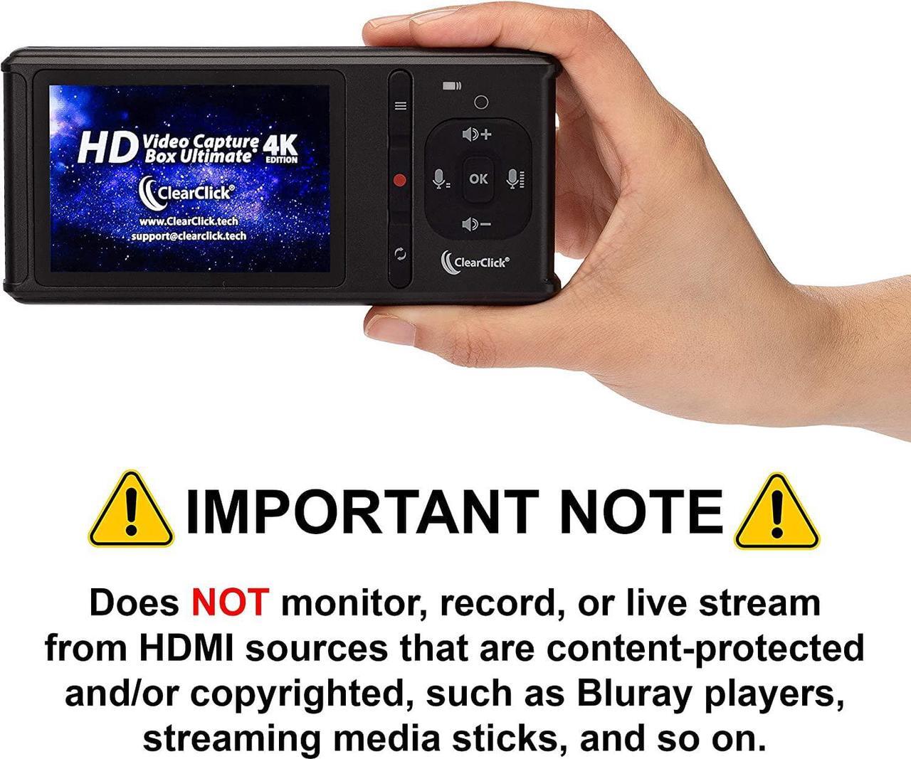 Alt view image 2 of 6 - HD Video Capture Box Ultimate (4K Edition) ClearClick - Record and Stream Video from HDMI (Up to 4K30) and AV Video Sources, No Computer Required (Updated)