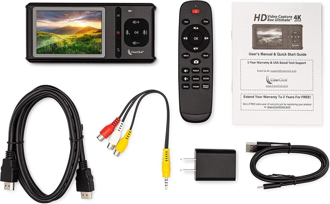 Alt view image 5 of 6 - HD Video Capture Box Ultimate (4K Edition) ClearClick - Record and Stream Video from HDMI (Up to 4K30) and AV Video Sources, No Computer Required (Updated)