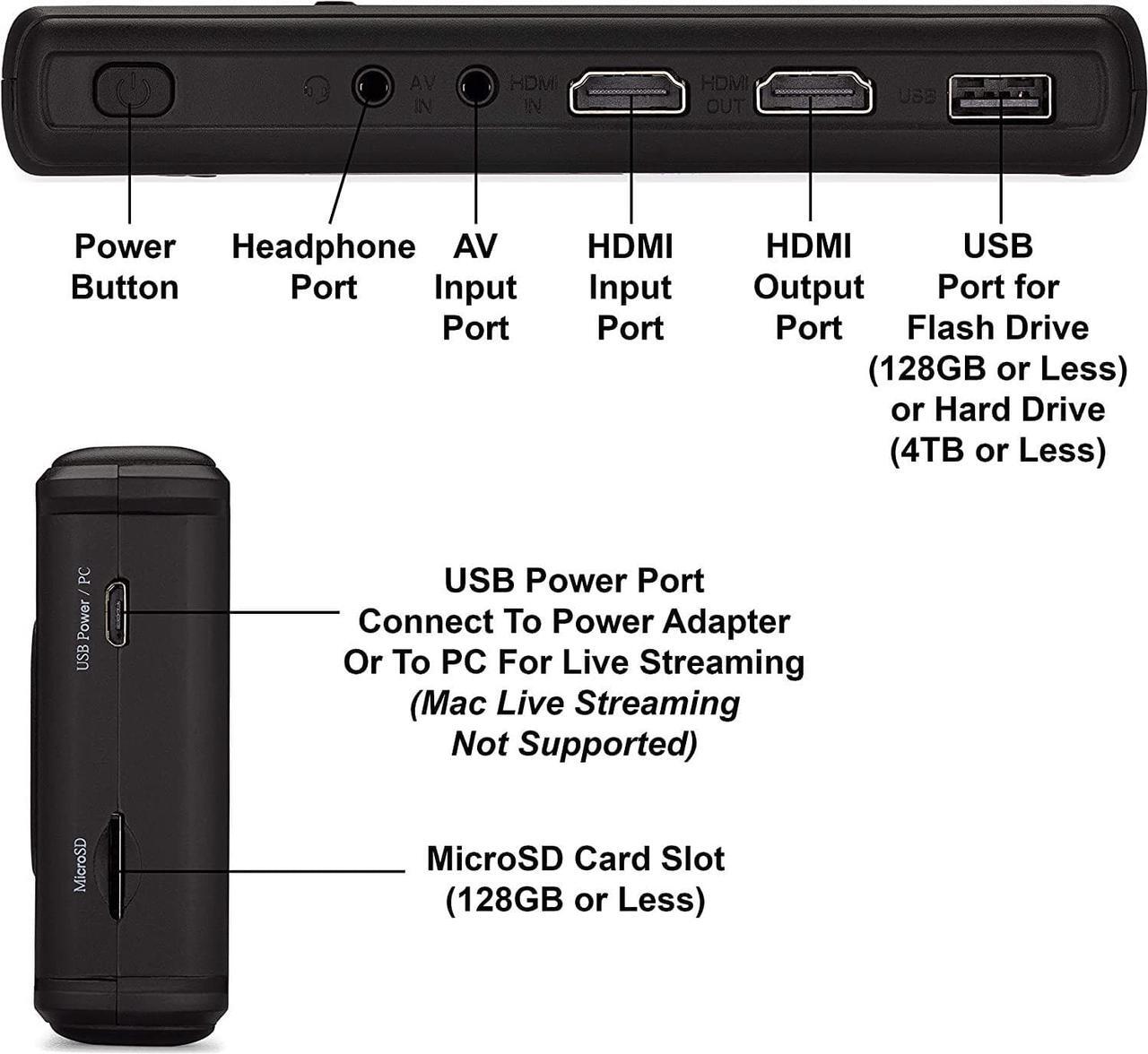 Alt view image 4 of 6 - HD Video Capture Box Ultimate (4K Edition) ClearClick - Record and Stream Video from HDMI (Up to 4K30) and AV Video Sources, No Computer Required (Updated)