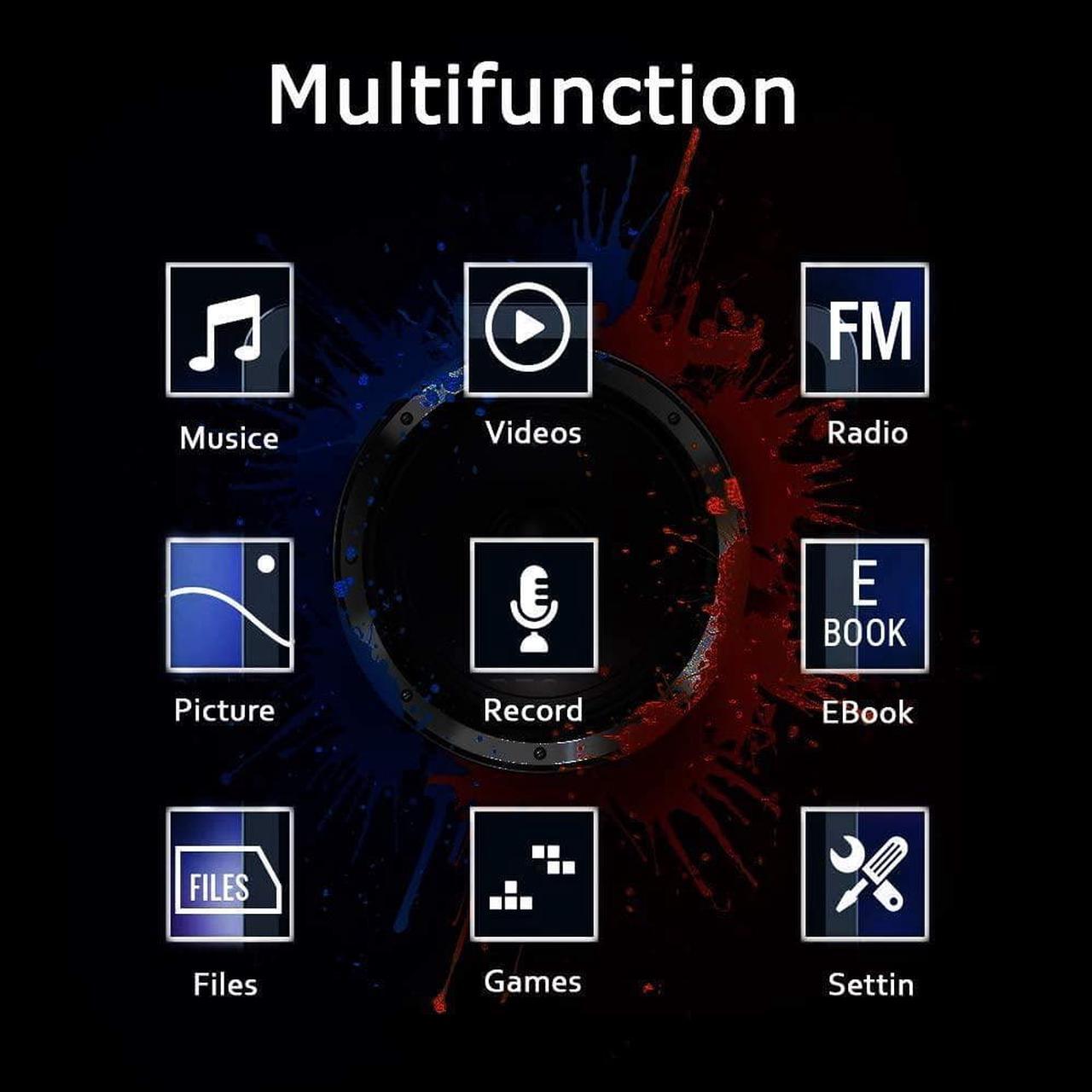 Alt view image 2 of 7 - MP3 Player, Music Player with 16GB Micro SD Card, Build-in Speaker/Photo/Video Play/FM Radio/Voice Recorder/E-Book Reader, Supports up to 128GB