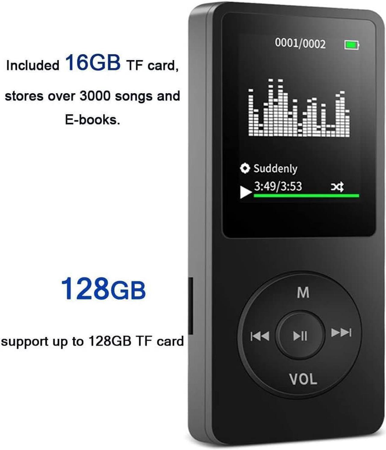 Alt view image 4 of 7 - MP3 Player, Music Player with 16GB Micro SD Card, Build-in Speaker/Photo/Video Play/FM Radio/Voice Recorder/E-Book Reader, Supports up to 128GB
