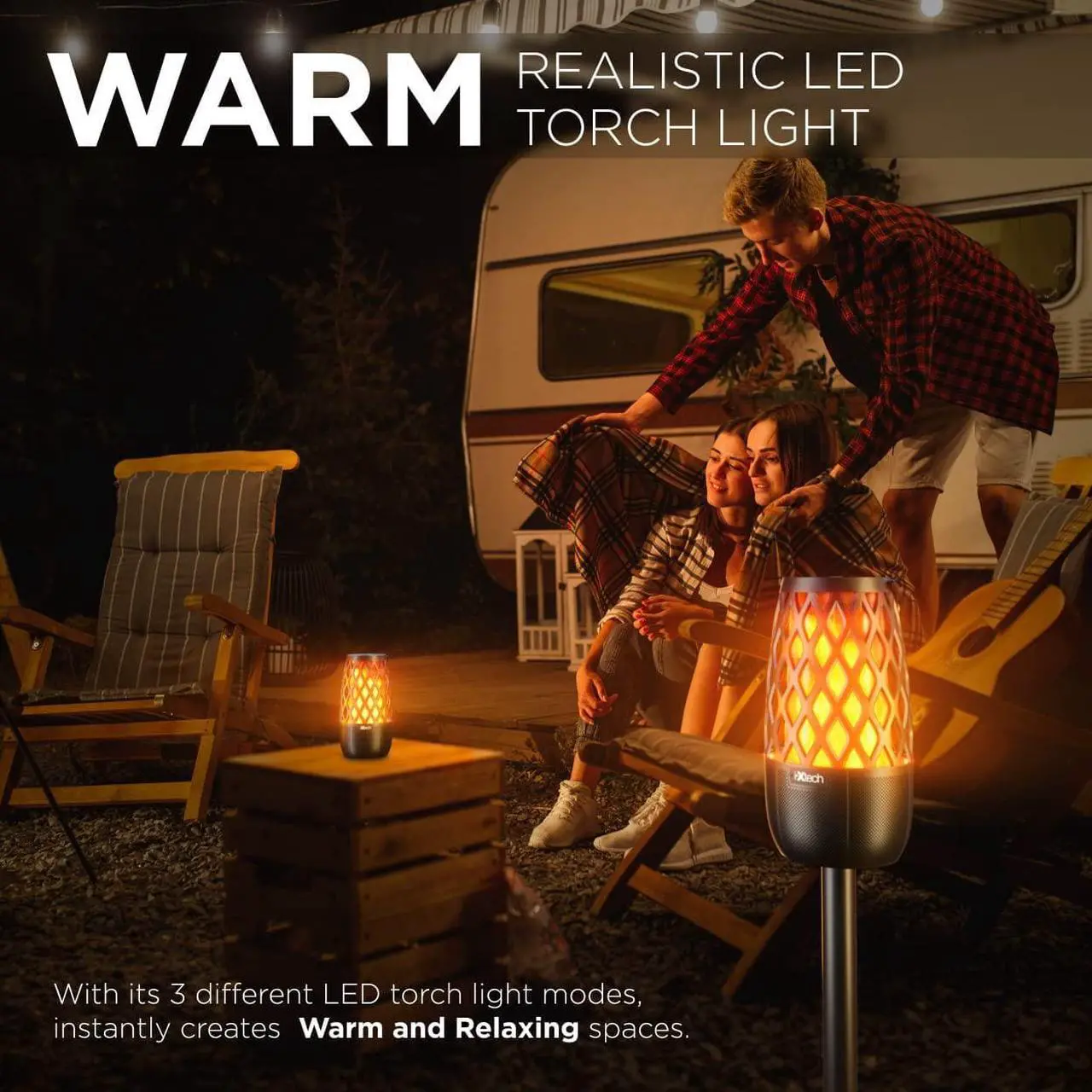 Alt view image 5 of 6 - IXTECH Outdoor Bluetooth Speakers, Waterproof Portable Bluetooth Speaker Wireless with Lights, Outdoor Gifts for Dads Mom, Multi-Sync Wireless Connection, Lantern Speakers Mountable, 2 Pack