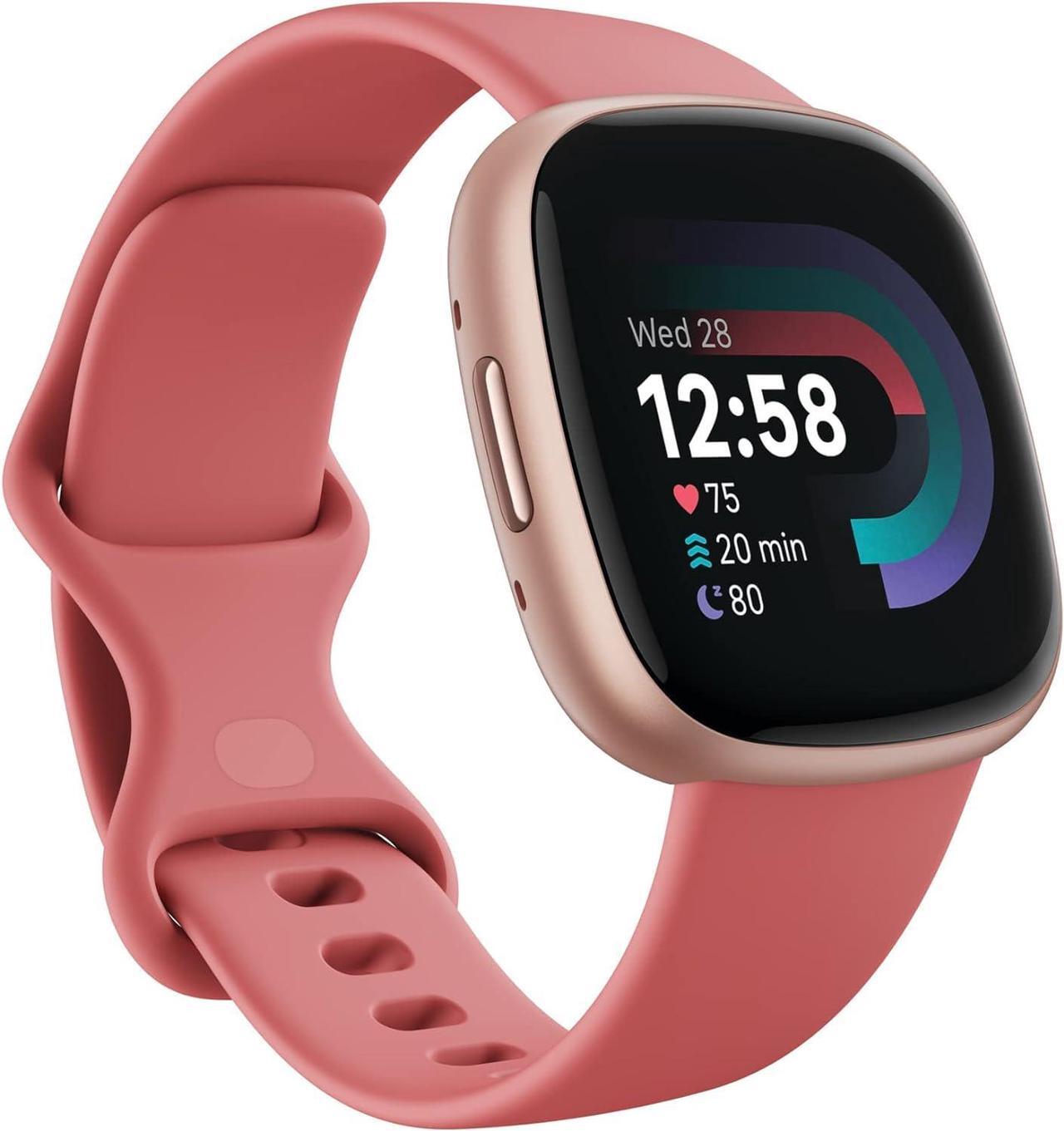 Alt view image 2 of 7 - Fitbit Versa 4 Fitness Smartwatch, Pink Sand / Copper Rose Aluminum | FB523RGRW-US