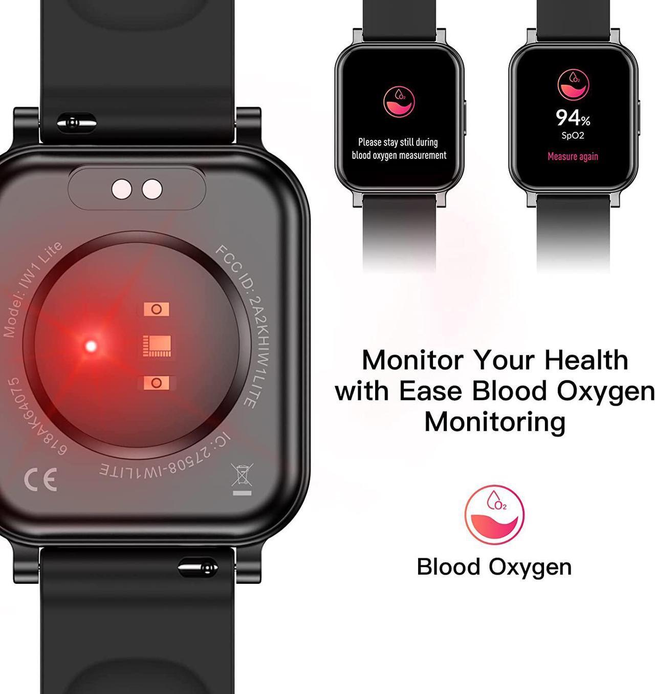 Alt view image 4 of 6 - Eurans Smart Watch 41mm, Full Touchscreen Smartwatch, Fitness Tracker with Heart Rate Monitor & SpO2, IP68 Waterproof Pedometer Watch for Women Men Compatible with iOS & Android Phones