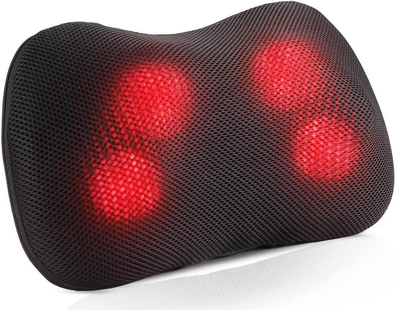 Shiatsu Back Neck and Shoulder Massager with Heat, 3D Kneading Deep Tissue Electric Massage Pillow for Muscle Pain Relief, Spa-Like Soothing for Home Car and Office