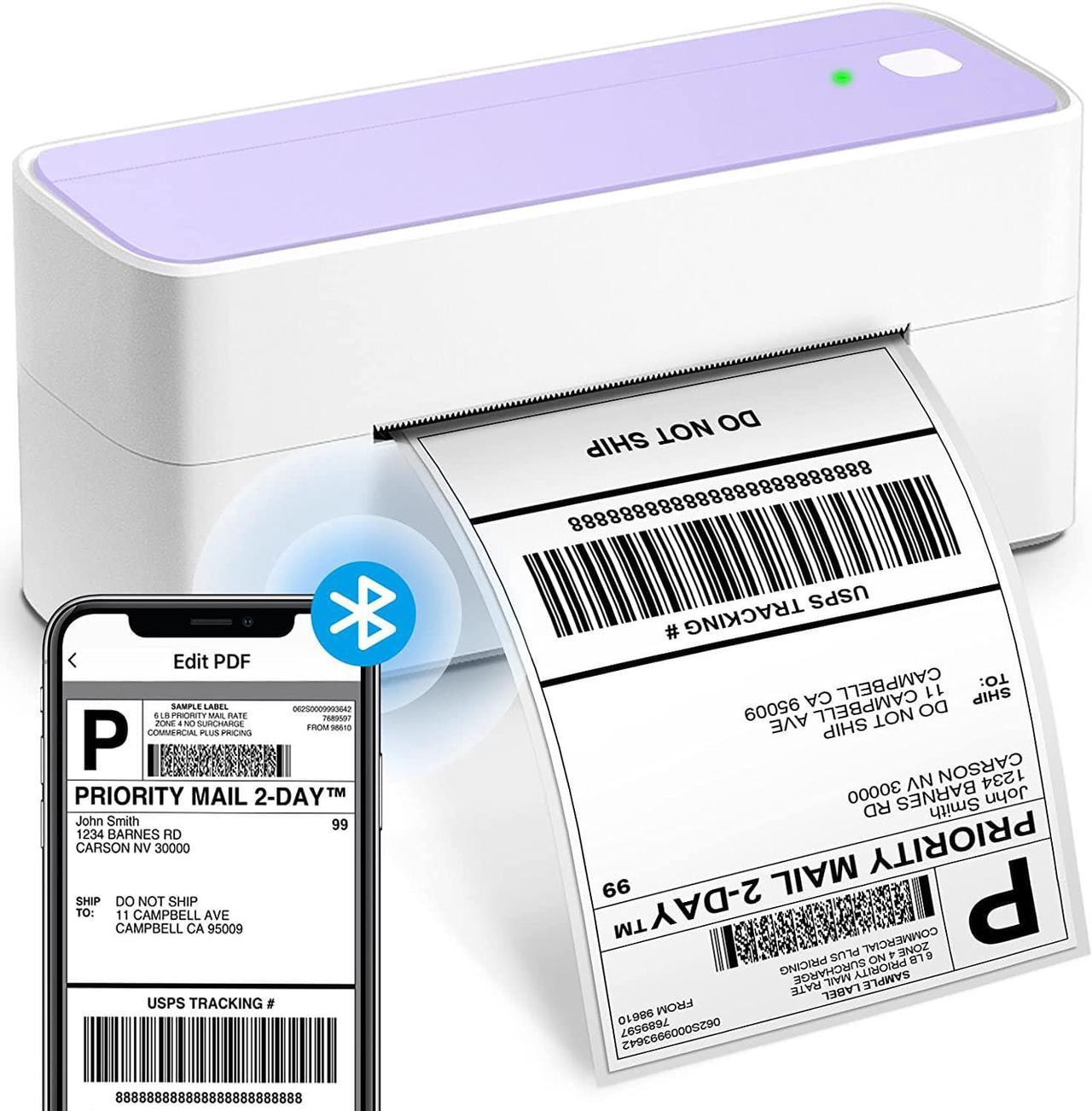 Bluetooth Shipping Label Printer 4X6 - Wireless Thermal Label Printer for Shipping Packages - Desktop Bluetooth Label Printer for Small Business, Compatible with Chromebook, iPhone, Ups, Shopify