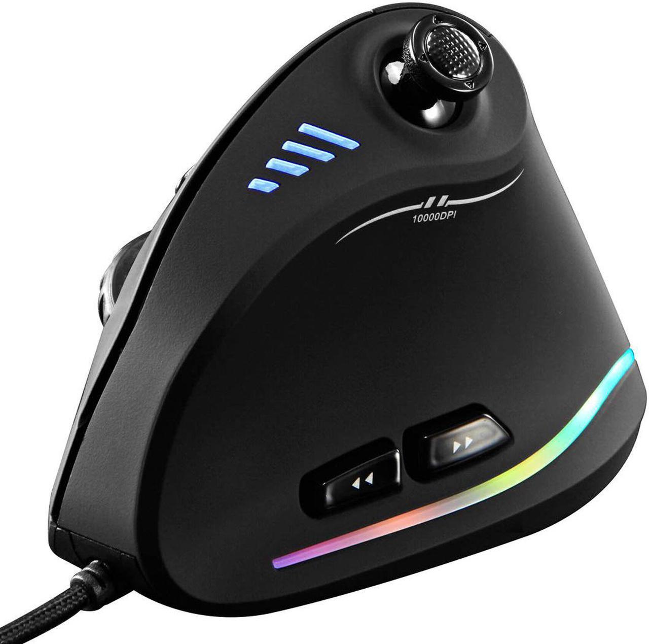 Main image of ZLOT Vertical Gaming Mouse,Wired RGB Ergonomic USB Joystick Programmable Laser Gaming Mice,6+1 Design,11 Buttons,1000 Hz Max Polling Rate,10000 Max DPI,2019 Upgraded Version for Computer Gamers,Black