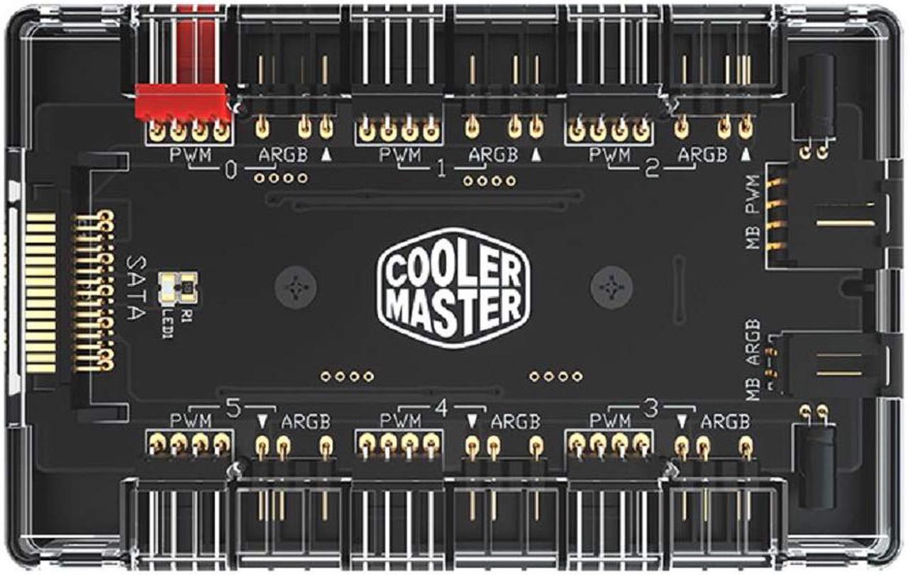 Cooler Master MASTERFAN ARGB/PWM Hub,6 Ports for Addressable RGB Lighting with PWM(1-to-6 ARGB PWM HUB)