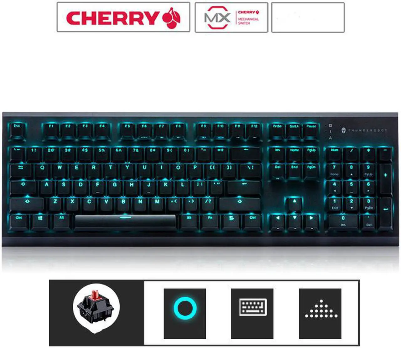 Main image of Thunderobot KG5104 Cherry MX Red Mechanical  Gaming Keyboard, N-key Rollover, 10Modes Light Effect Adjustment- Classic Version