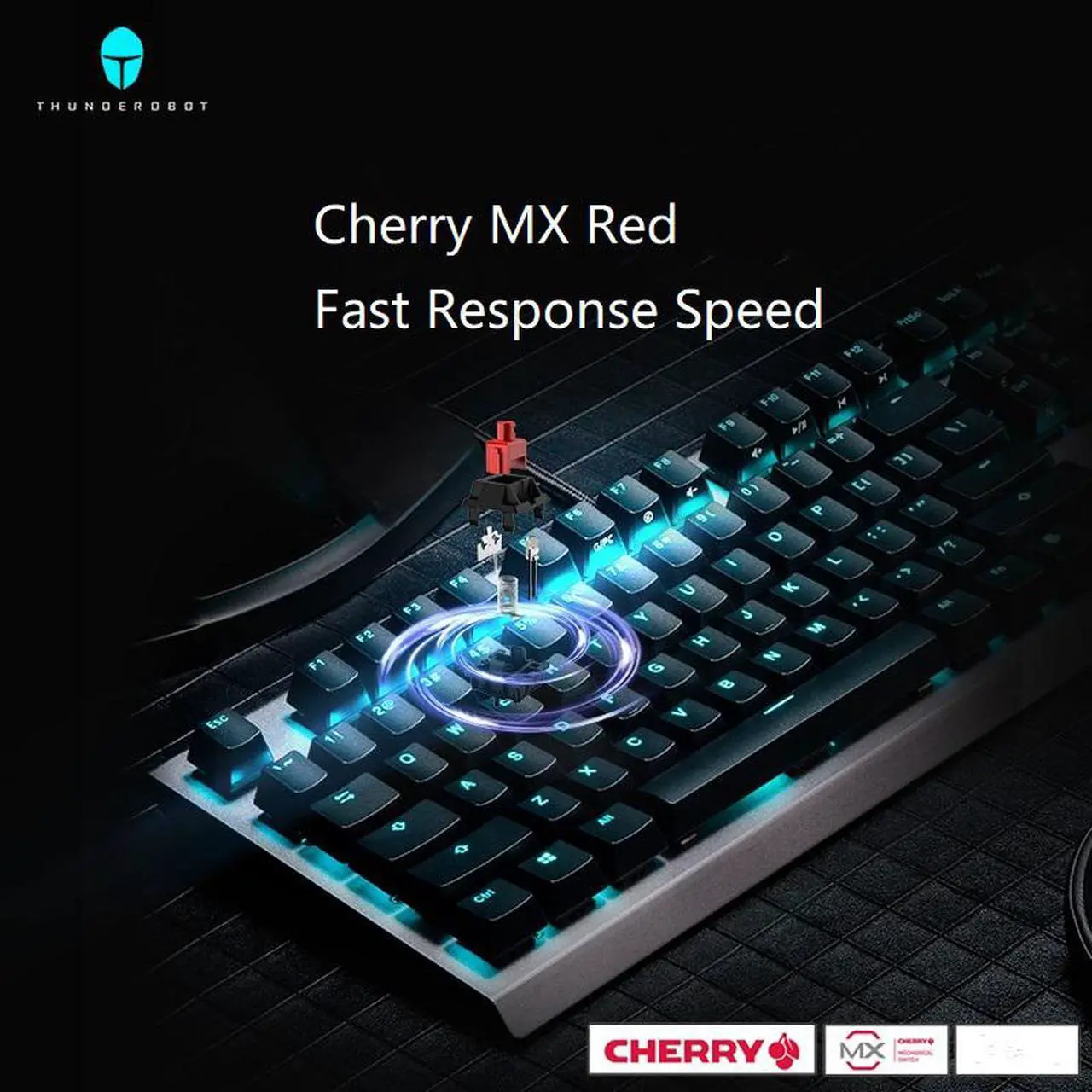 Alt view image 6 of 7 - Thunderobot KG5104 Cherry MX Red Mechanical  Gaming Keyboard, N-key Rollover, 10Modes Light Effect Adjustment- Classic Version