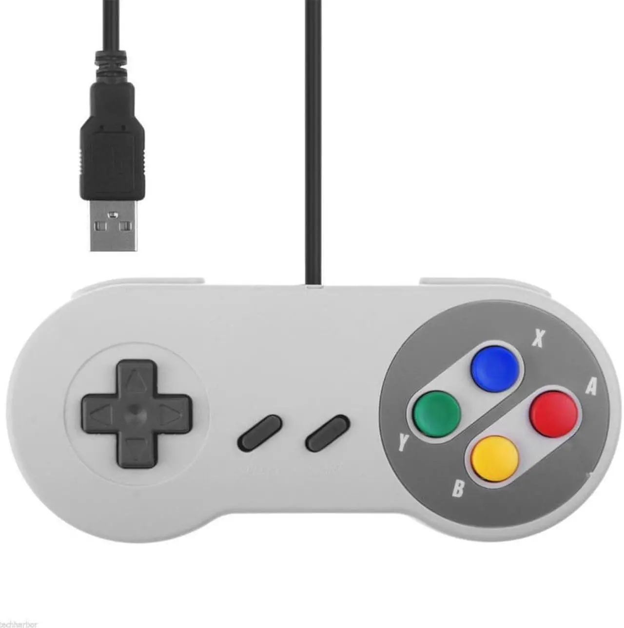 Alt view image 2 of 4 - 2x SNES USB Retro Super Nintendo Controller 9FT CORD FOR PC/MAC