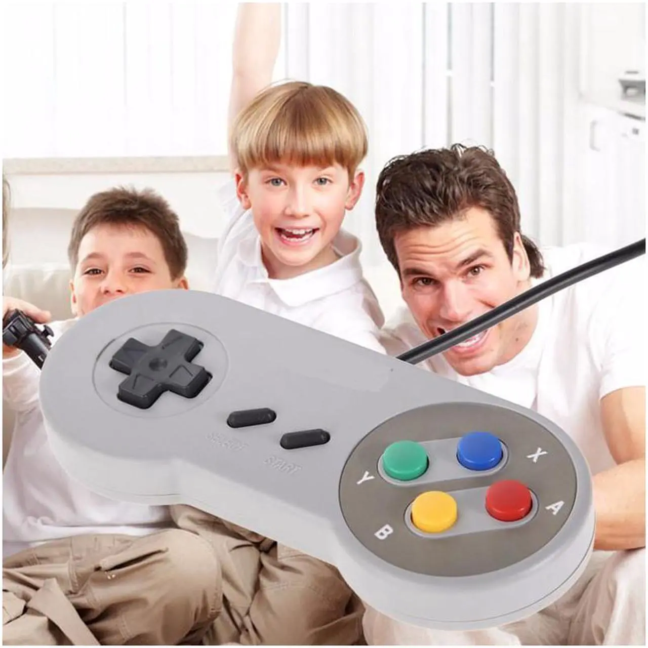 Main image of 2x SNES USB Retro Super Nintendo Controller 9FT CORD FOR PC/MAC