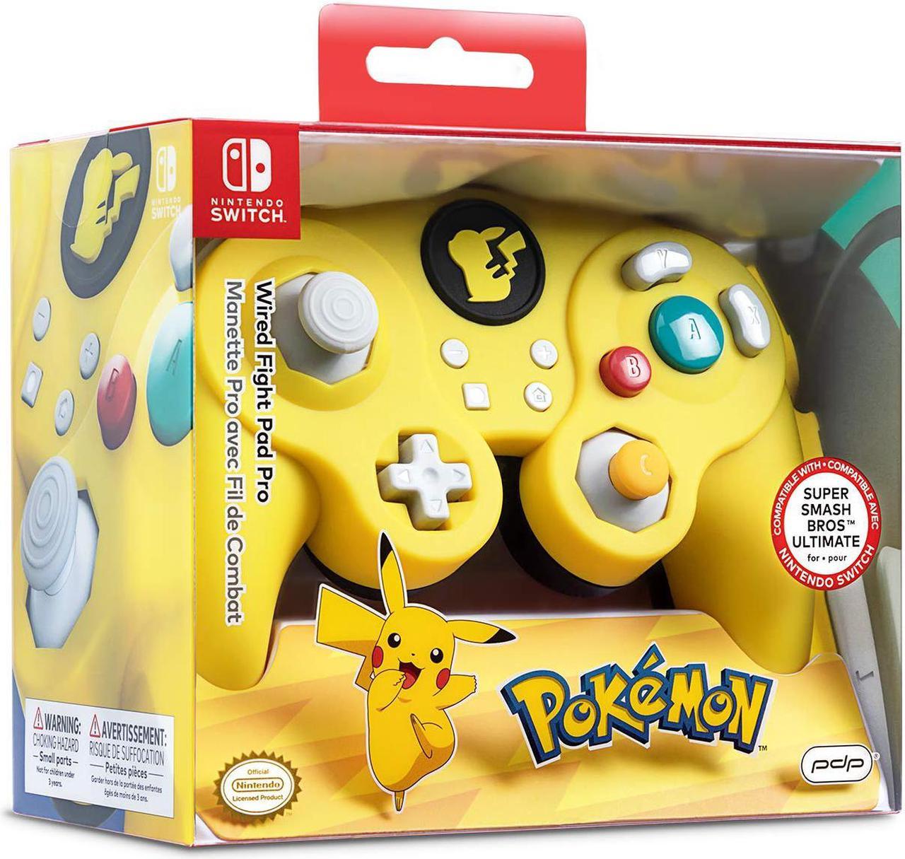 Nintendo Switch 500-100-NA-D3 Pokemon Pikachu GameCube Style Wired Fight Pad Pro Controller by PDP