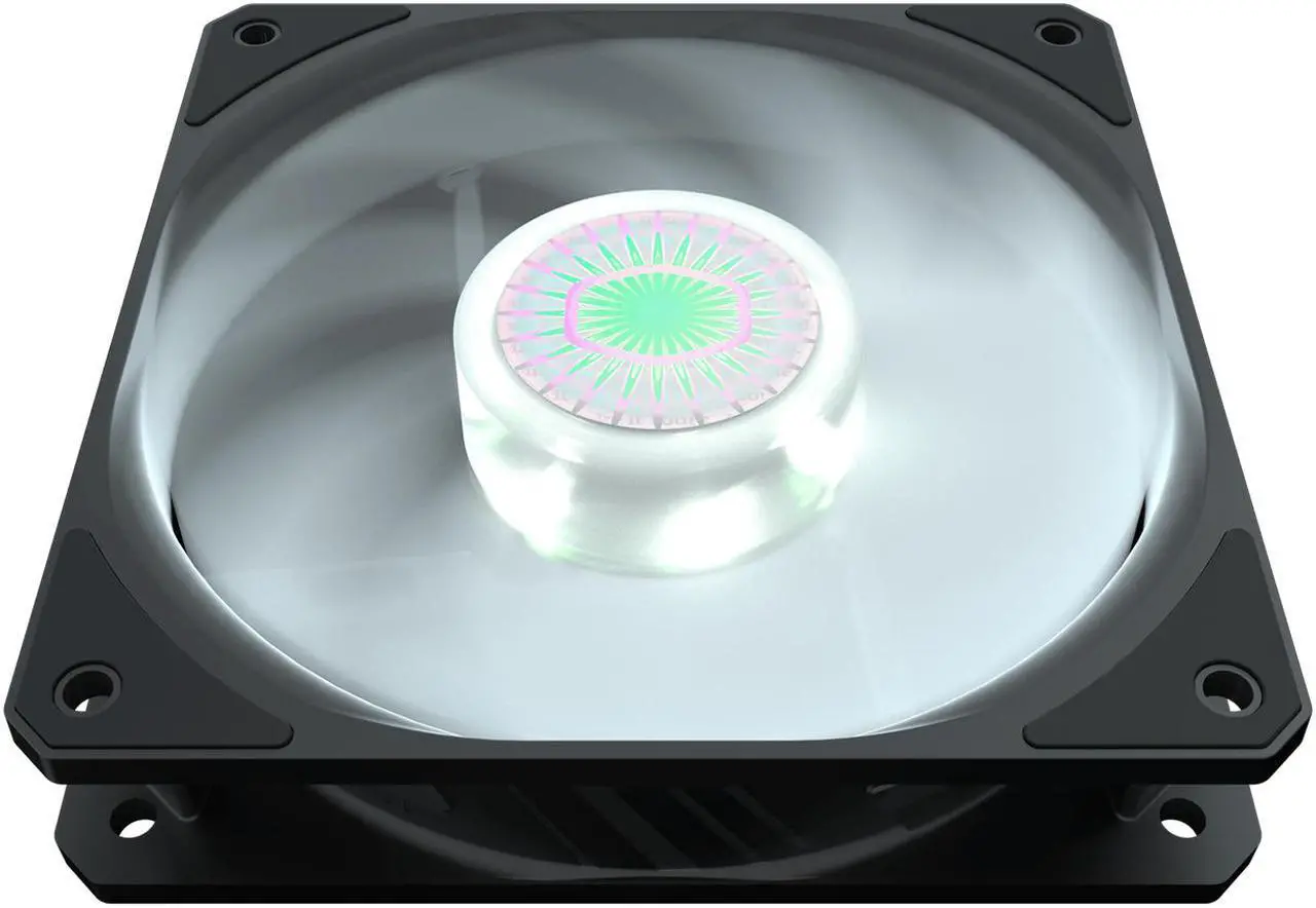 Alt view image 3 of 3 - Cooler Master SickleFlow 120 V2 White Led Square Frame Fan with Air Balance Curve Blade Design, Sealed Bearing, PWM Control for Computer Case & Liquid Radiator