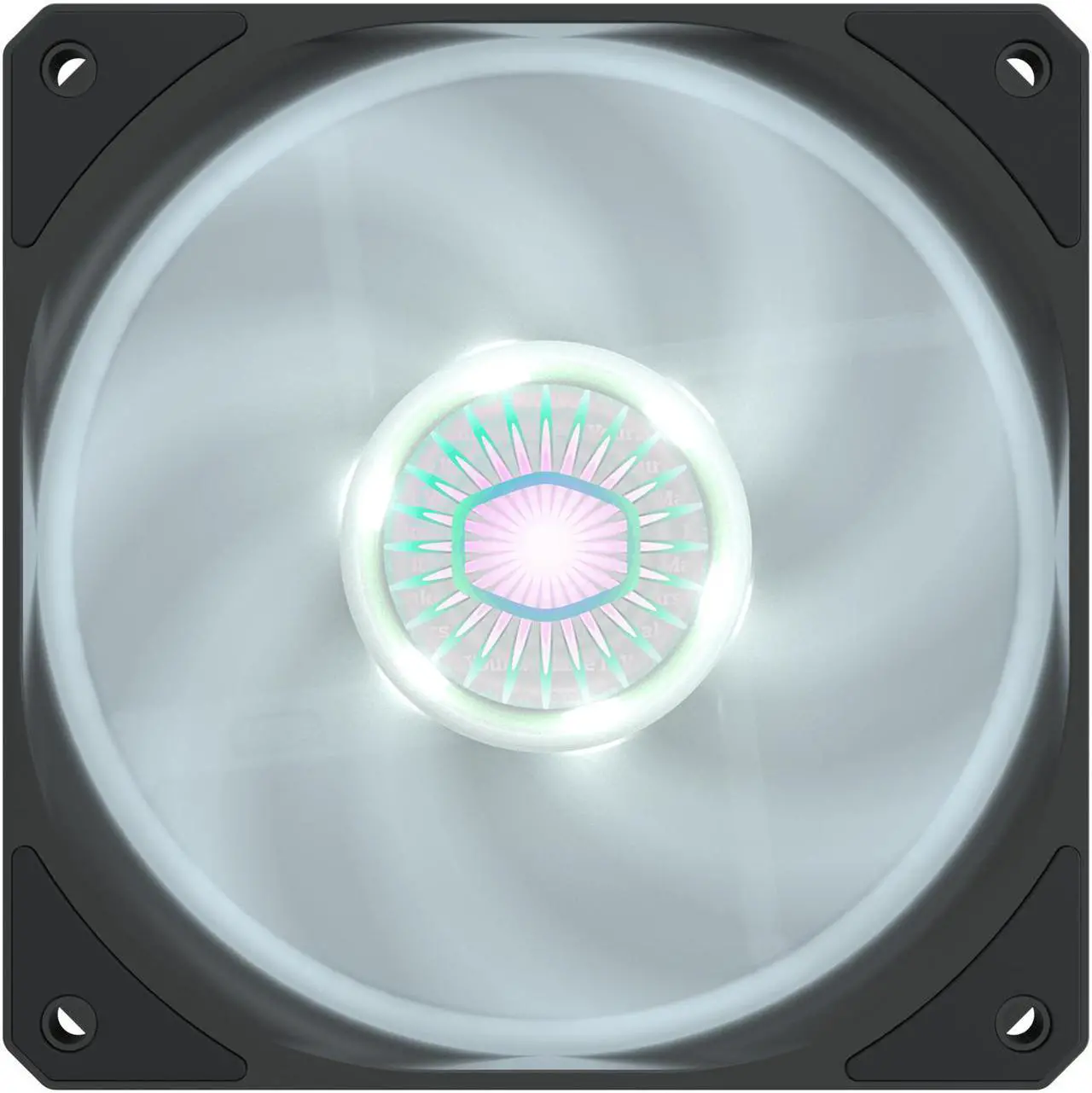 Alt view image 2 of 3 - Cooler Master SickleFlow 120 V2 White Led Square Frame Fan with Air Balance Curve Blade Design, Sealed Bearing, PWM Control for Computer Case & Liquid Radiator
