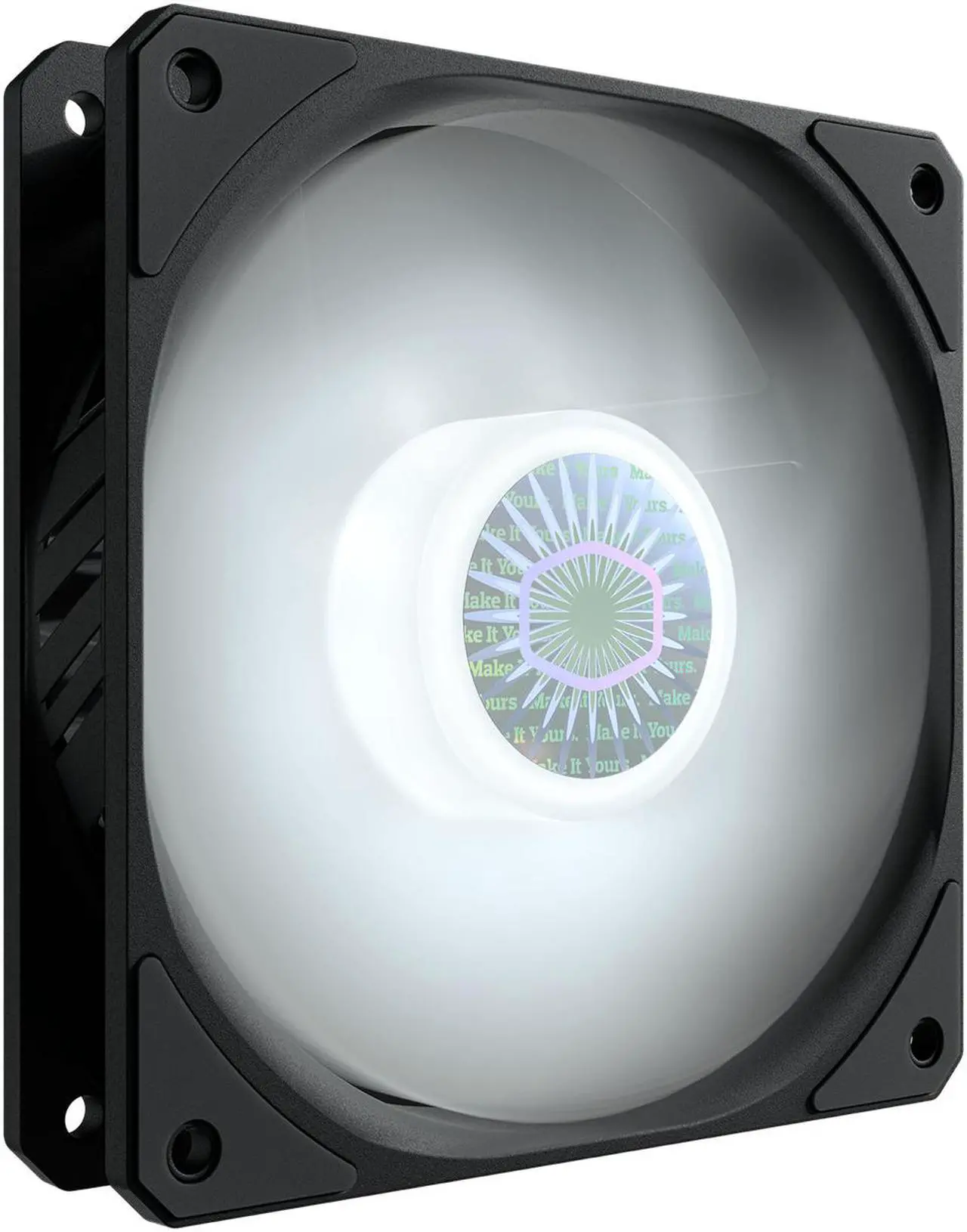 Main image of Cooler Master SickleFlow 120 V2 White Led Square Frame Fan with Air Balance Curve Blade Design, Sealed Bearing, PWM Control for Computer Case & Liquid Radiator