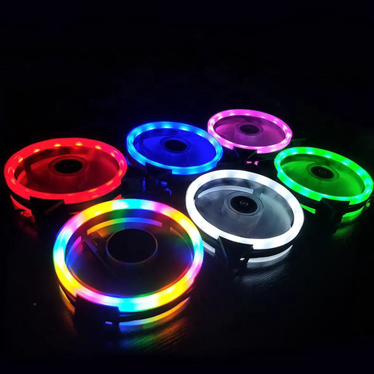Alt view image 5 of 5 - CORN 3-Pack Long Life Computer Case Fan 120mm Silent Cooling Case Fan Computer Cases Cooling LED Red