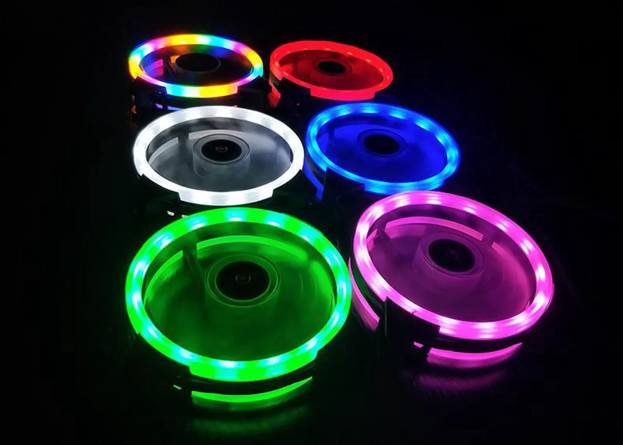Alt view image 3 of 5 - CORN 3-Pack Long Life Computer Case Fan 120mm Silent Cooling Case Fan Computer Cases Cooling LED Red