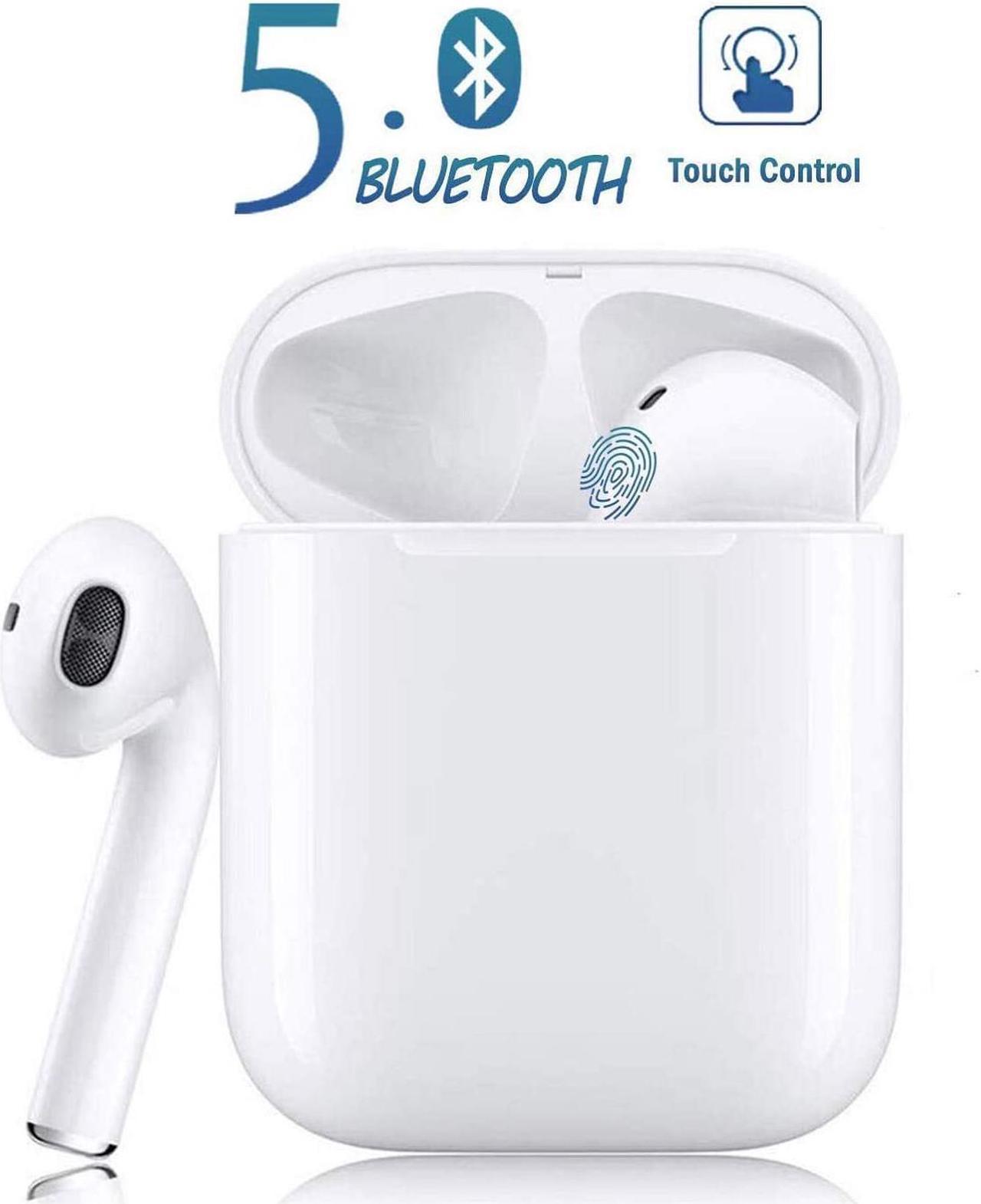 i12 TWS Wireless Bluetooth 5.0 Touch control Earphones Sound Touch with 300mAh Charging Dock Automatically Pairing - White for Gaming Working Sports Execrise Travel Headsets Music Waterproof