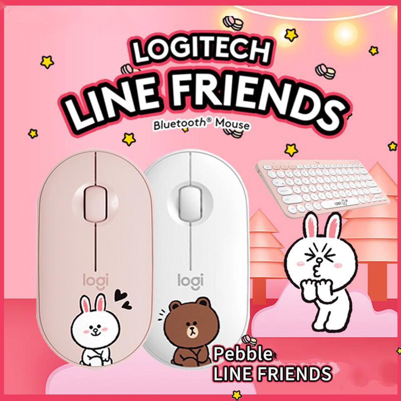 Alt view image 3 of 3 - Logitech K380 LINEFRIENDS Version Black  Bluetooth Wireless Mini Keyboard and  PEBBLE Brown Bluetooth Mouse Thin&Light 1000DPI  High Precision Optical Tracking Unifying Mouse Combo