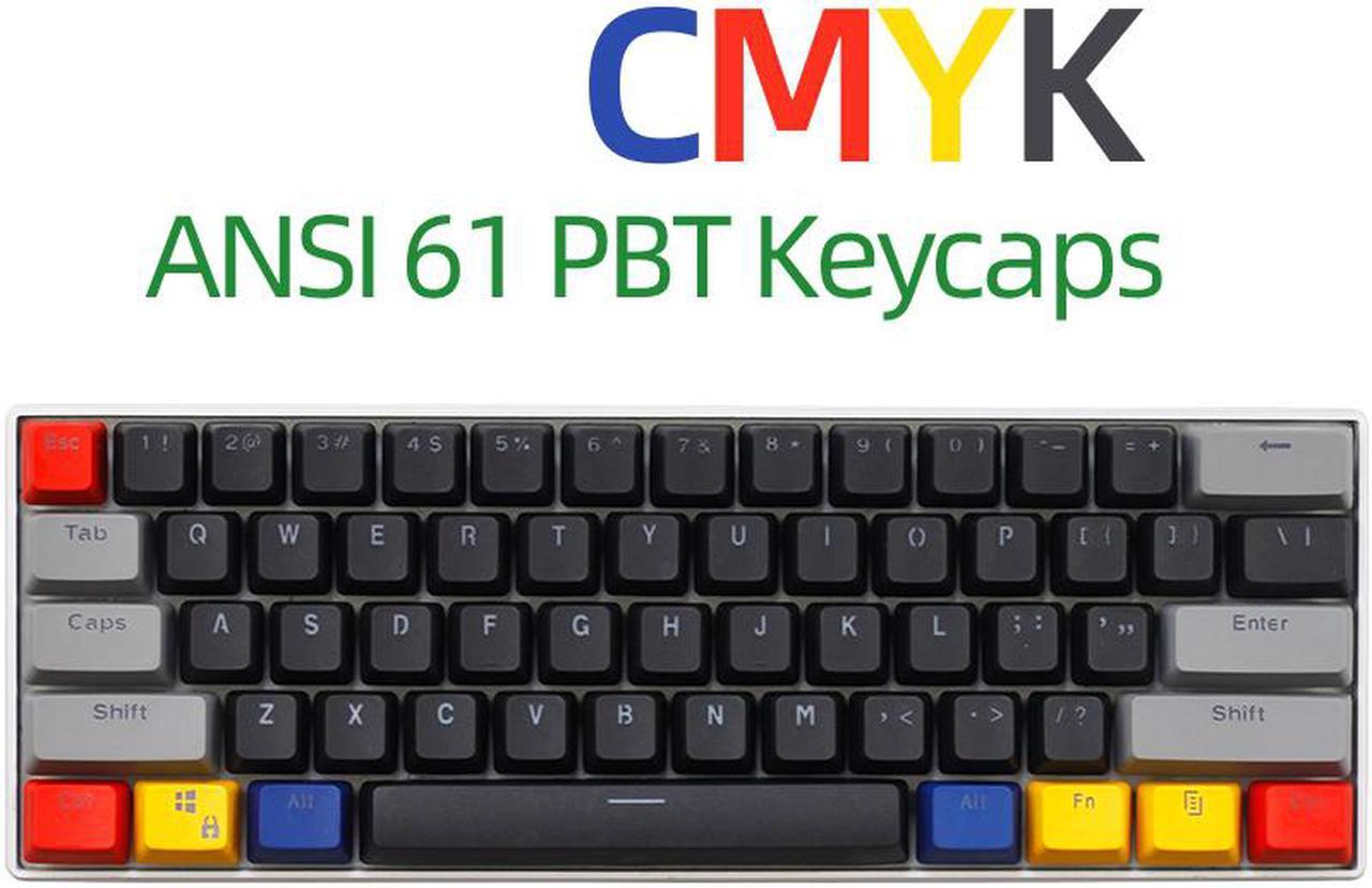 CORN 61 Key Layout OEM Profile PBT Thick Keycaps for 60% Mechanical Keyboard for RK61,GANSS ALT61,IKBC poker,Annie PRO,GH60,iqunix f60-Light Through Version