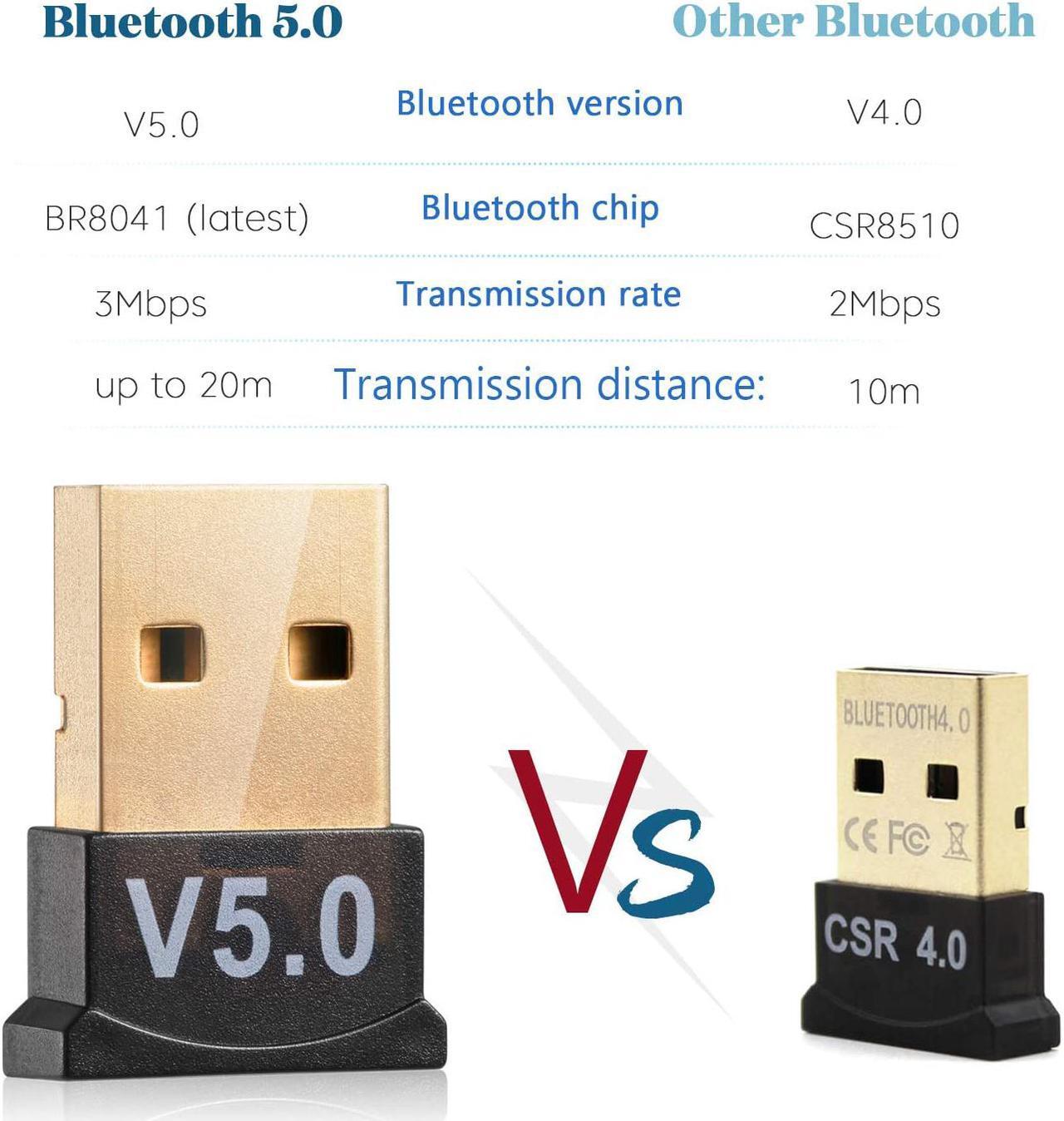 Alt view image 3 of 6 - USB Bluetooth 5.0 Adapter for PC Win10/8.1/8/7/XP/Vista, Desktop Computer Bluetooth Dongle Receiver/Transmitter for Laptop Support to Connect Headset, Mouse, Keyboard, Printer, Speaker