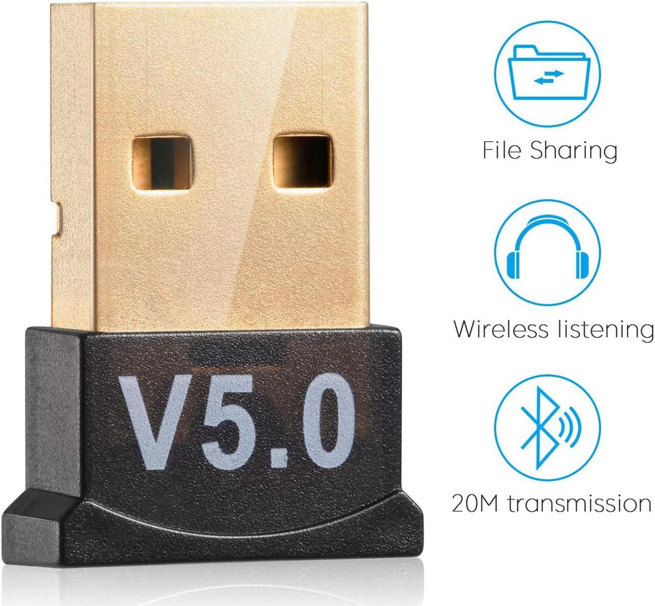 Main image of USB Bluetooth 5.0 Adapter for PC Win10/8.1/8/7/XP/Vista, Desktop Computer Bluetooth Dongle Receiver/Transmitter for Laptop Support to Connect Headset, Mouse, Keyboard, Printer, Speaker