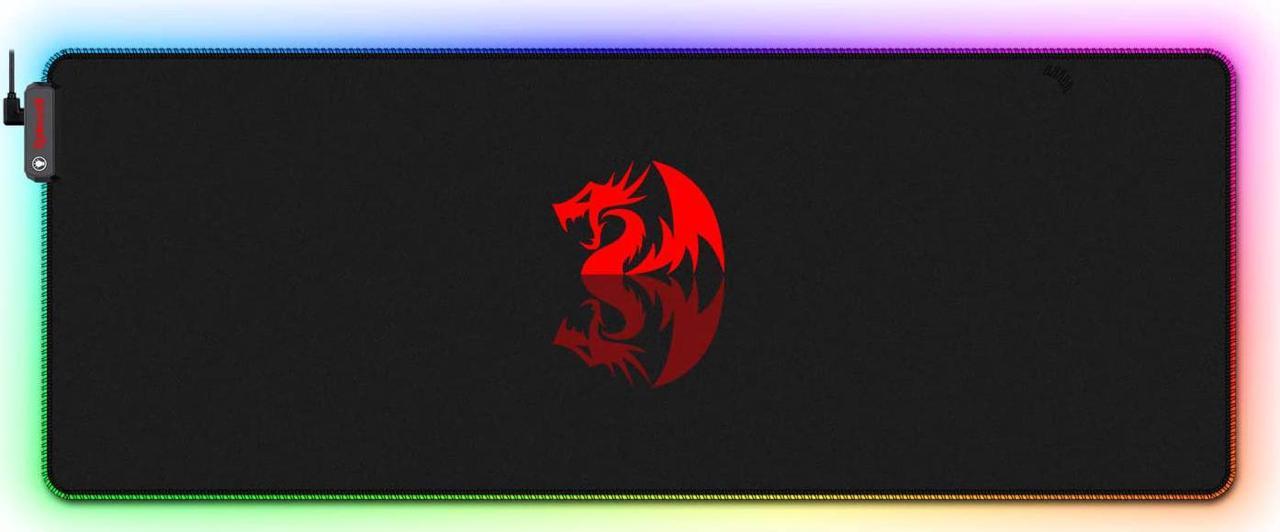 Redragon RGB LED Large Gaming Mouse Pad Soft Matt with Nonslip Base, Stitched Edges (800 x 300 x 3mm)