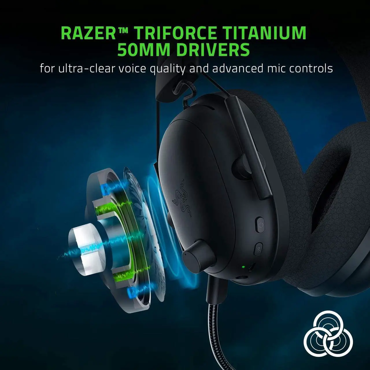 Alt view image 8 of 8 - Razer BlackShark V2 Pro Wireless Gaming Headset: THX 7.1 Spatial Surround Sound - 50mm Drivers - Detachable Mic - for PC, PS5, PS4, Switch, Black