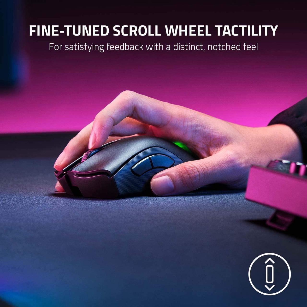 Alt view image 3 of 8 - Razer DeathAdder V2 Pro Wireless Gaming Mouse: 20K DPI Optical Sensor - 3X Faster Than Mechanical Optical Switch - Chroma RGB Lighting - 70 Hr Battery Life - 8 Programmable Buttons - Classic Black