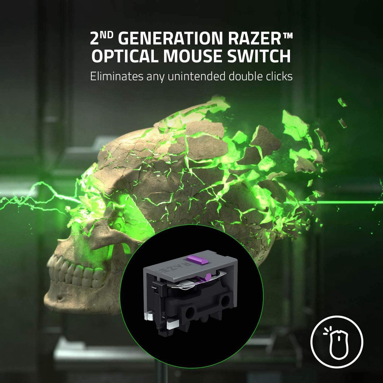 Alt view image 8 of 8 - Razer DeathAdder V2 Pro Wireless Gaming Mouse: 20K DPI Optical Sensor - 3X Faster Than Mechanical Optical Switch - Chroma RGB Lighting - 70 Hr Battery Life - 8 Programmable Buttons - Classic Black
