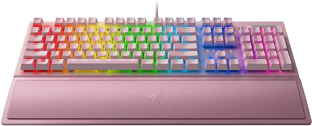 Alt view image 4 of 10 - Razer BlackWidow V3 Mechanical Gaming Keyboard: Green Mechanical Switches - Tactile & Clicky - Chroma RGB Lighting - Compact Form Factor - Programmable Macro Functionality - USB Passthrough - Quartz