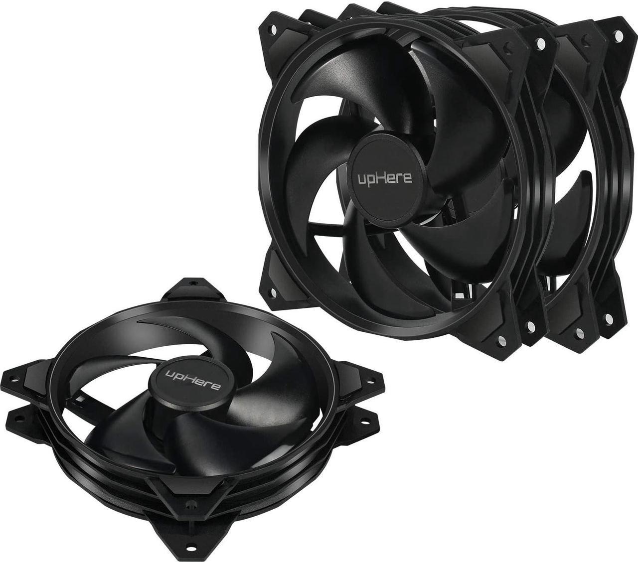 uphere Long Life Computer Case Fan 120mm Cooling Case Fan for Computer Cases Cooling Black 3-Pack, PF120BK3-3